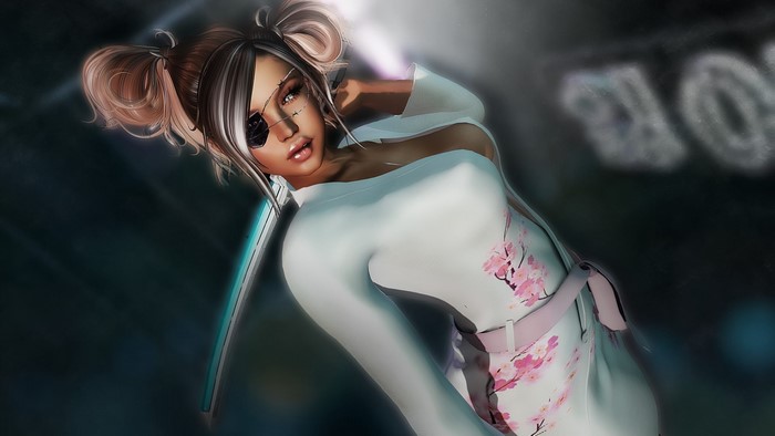 3D fantasy girl with katana