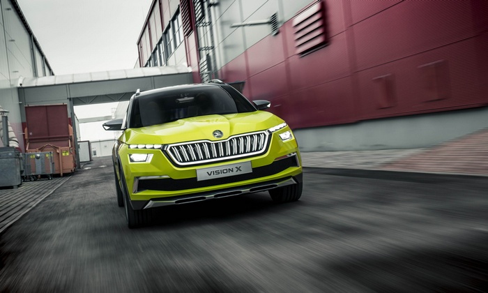 Skoda Vision X concept car driving