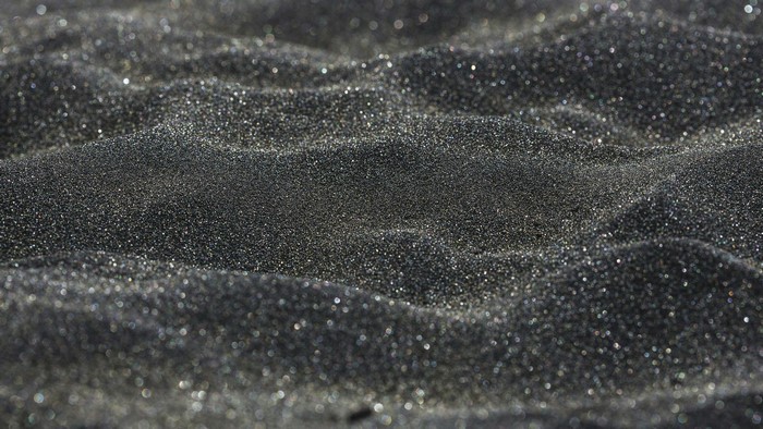 Close-up of Black Glittering Sand