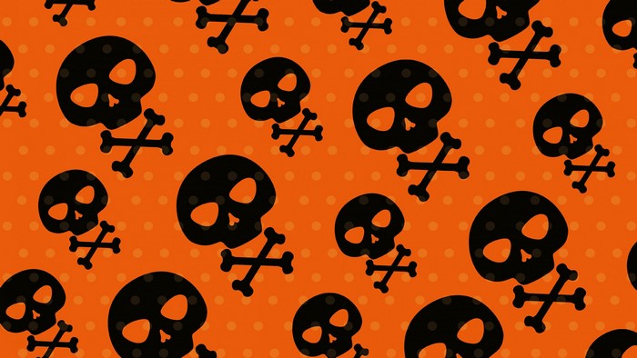 4K Halloween Skull and Crossbones Pattern