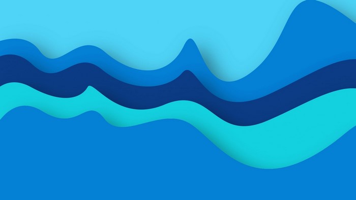 Abstract blue waves with shadows