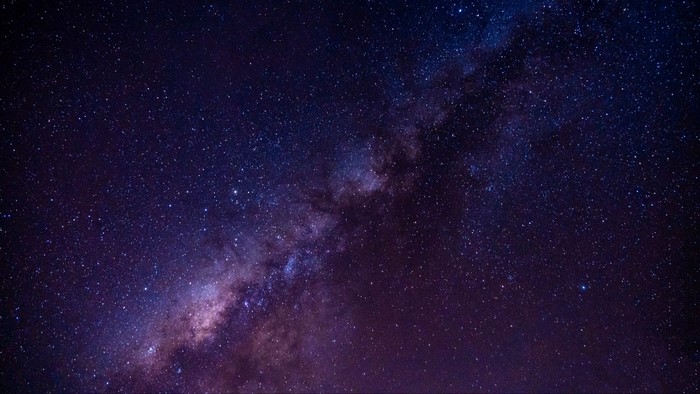 The Milky Way galaxy in a starry night sky