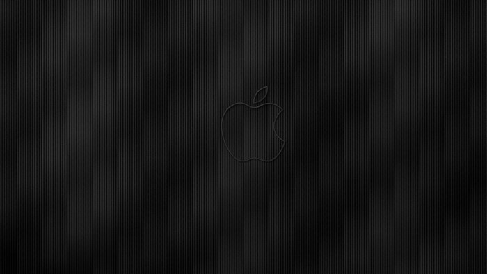 Apple Logo on Black Ribbed Background