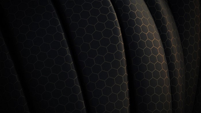 Dark Hexagonal Pattern on Curved Surface