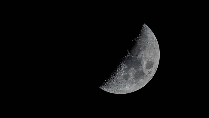 Half Moon in the Night Sky