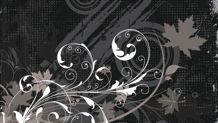 Abstract floral pattern with leaves