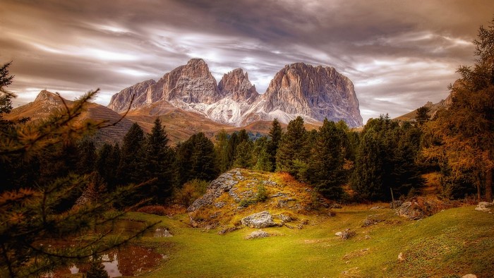 Mountains and forest in the Dolomites