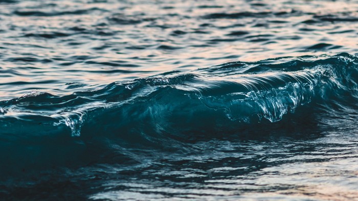 Close-up of a breaking ocean wave