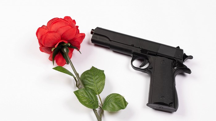 4K Pistol and Red Rose
