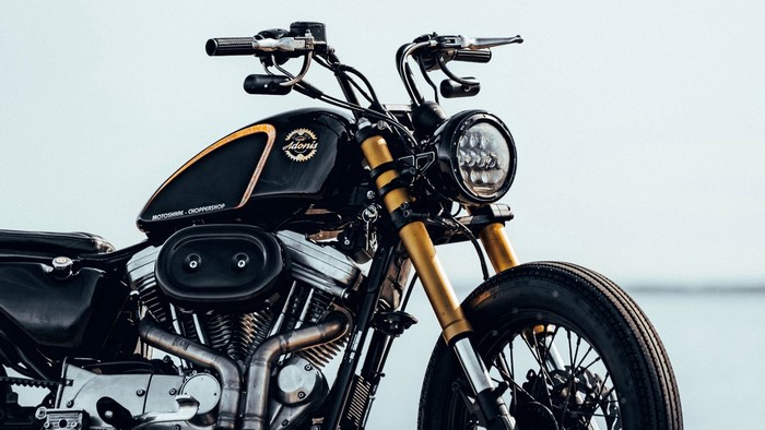 Custom Black Harley Davidson Motorcycle