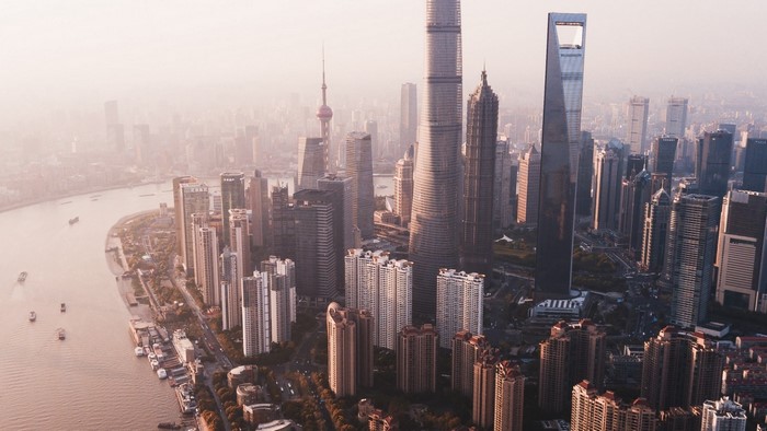 Shanghai Pudong skyline with Oriental Pearl Tower