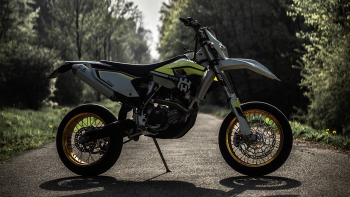 Husqvarna Supermoto Motorcycle on a Road