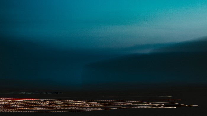 Abstract light trails on dark background