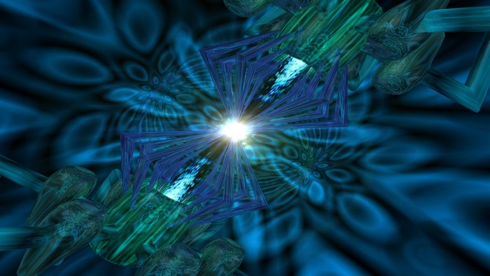 4K Fractal Abstract Blue and Green