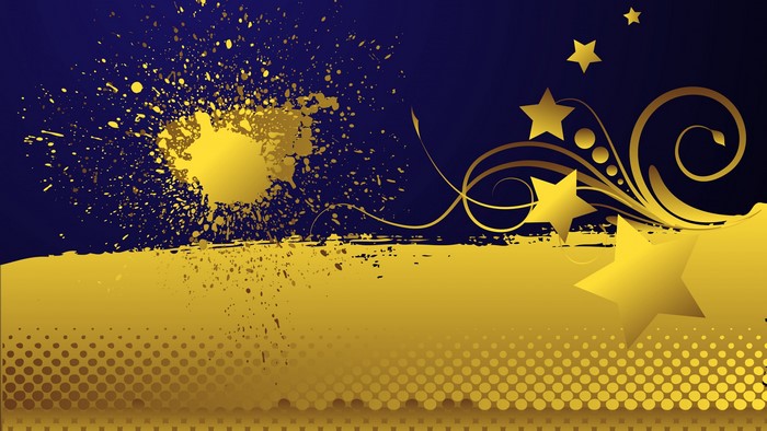 4K Golden Splatter and Stars Vector Graphic