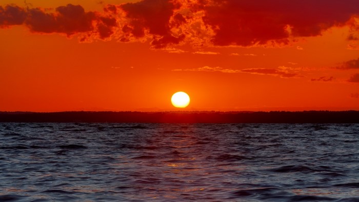 Sunset over the ocean