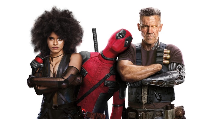 Deadpool, Domino, and Cable from Deadpool 2