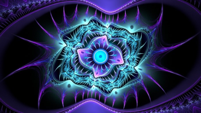 Abstract fractal art with blue and purple colors