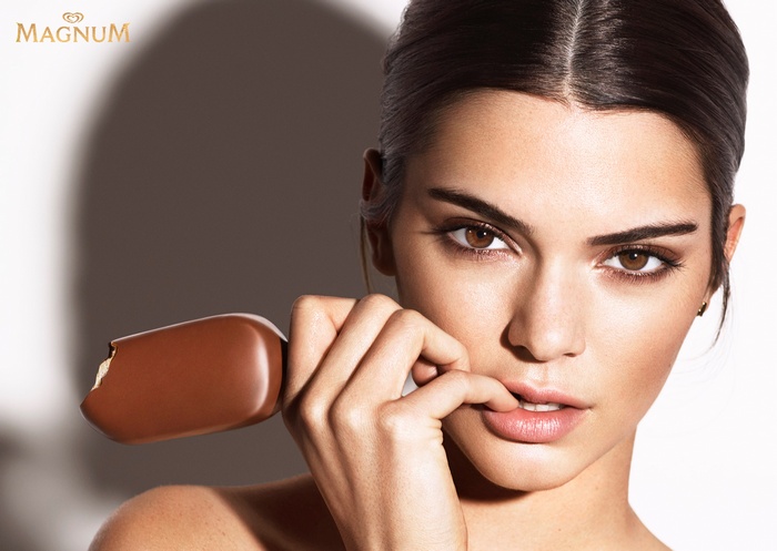 Kendall Jenner with Magnum Ice Cream