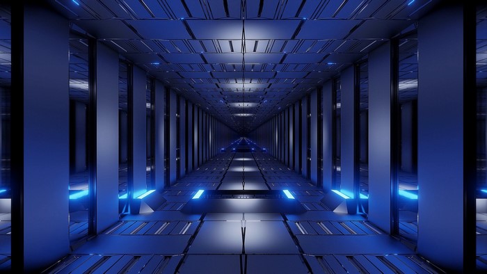 Futuristic Blue Tunnel