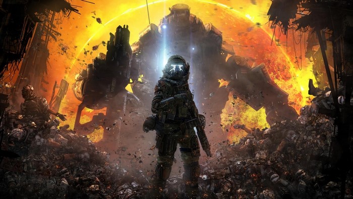 Pilot and Titan in Titanfall