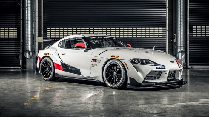White Toyota GR Supra GT4 Race Car