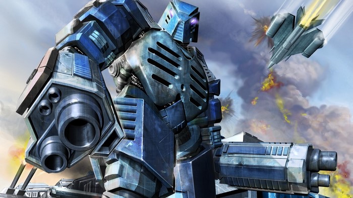 Robot from Supreme Commander in battle