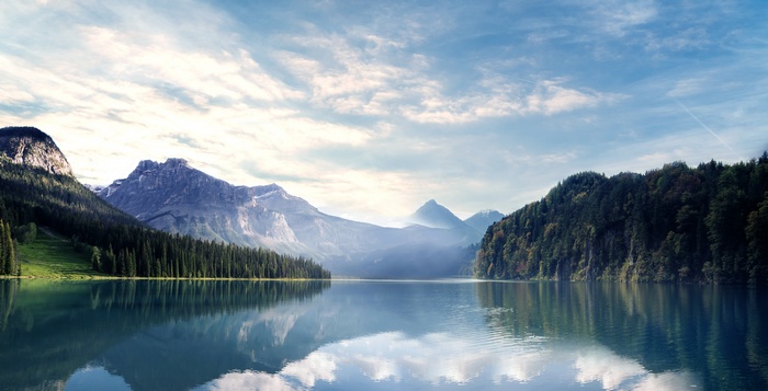Mountains and Forest Reflected in a Lake