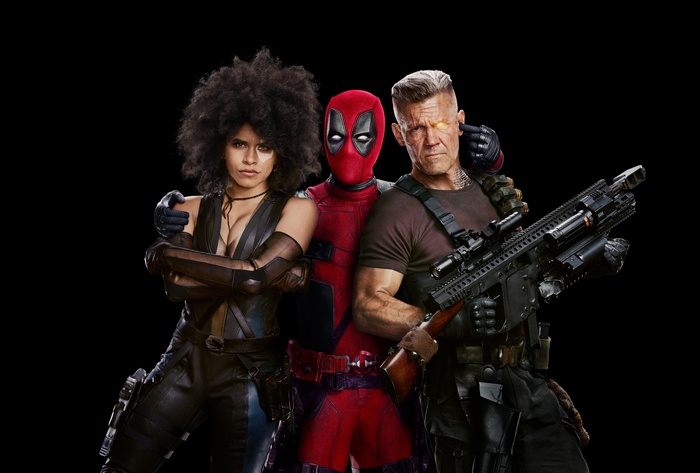 Deadpool, Domino, and Cable from Deadpool 2
