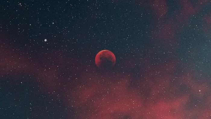 Red Moon in a Starry Sky