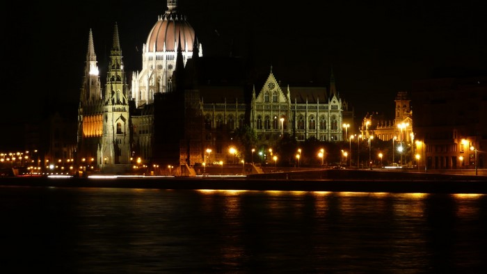 Budapest Parliament Building at Night