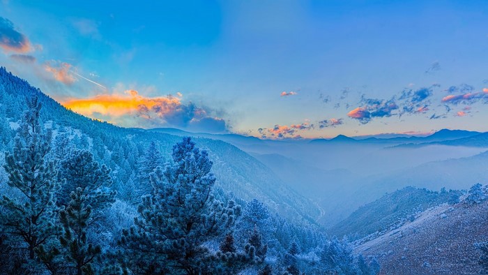 Frosty Colorado Mountains at Sunrise