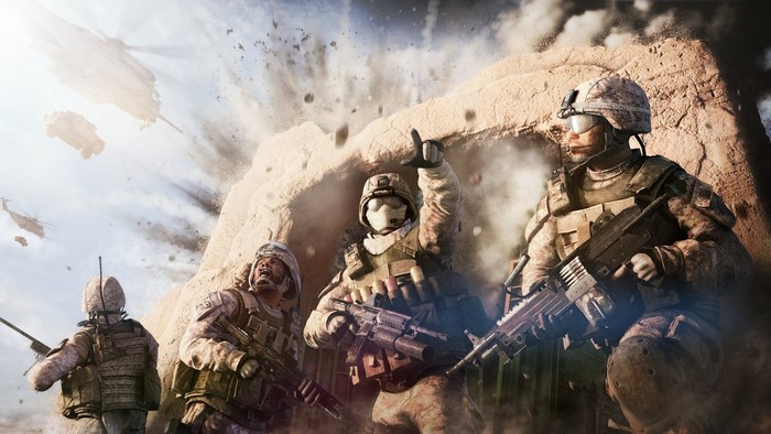 Soldiers in Operation Flashpoint Red River during combat