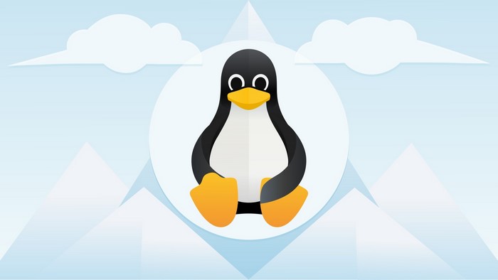 Tux the Linux Penguin in a Winter Landscape