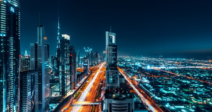 4K, Dubai, Night, Cityscape, 8K