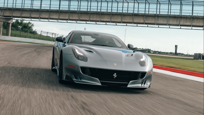 Ferrari F12 on a race track