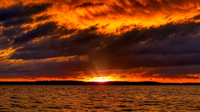 Dramatic Sunset Over Water