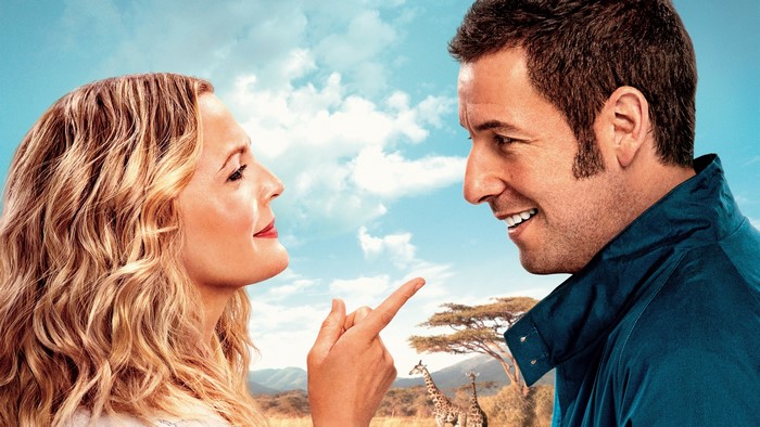 Drew Barrymore and Adam Sandler in Africa