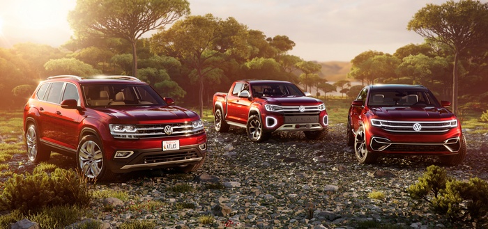 Volkswagen Atlas, Atlas Cross Sport, and Atlas Tanoak concept cars