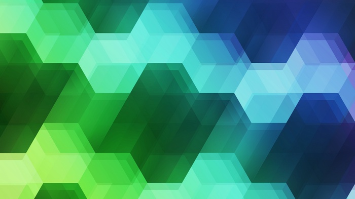 Abstract Hexagonal Pattern with Green and Blue Gradient