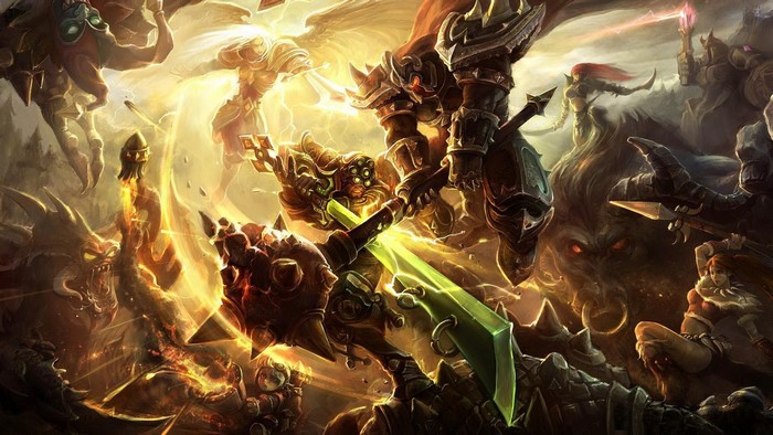 League of Legends characters in battle