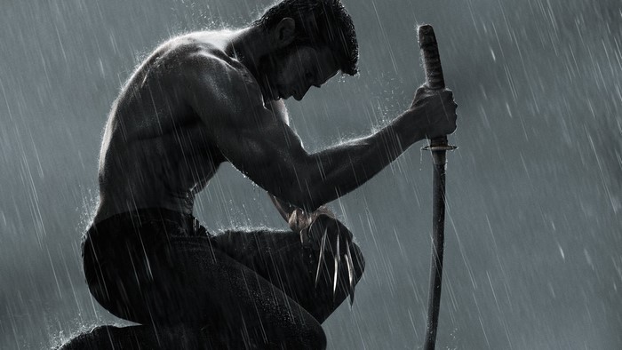 Wolverine from X-Men in the rain