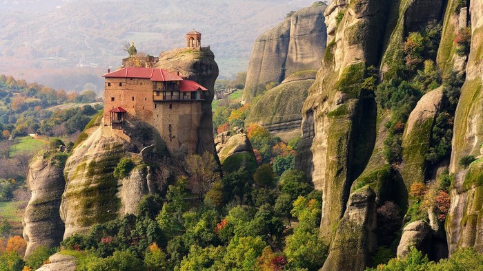Monastery on a rock in Meteora, Greece