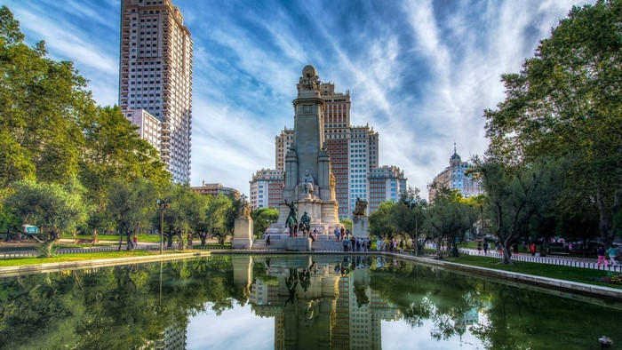 Plaza de España and Cervantes Monument in Madrid