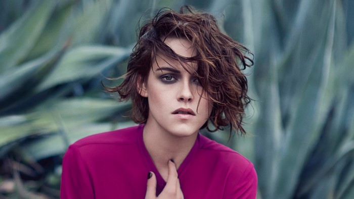 Kristen Stewart in a magenta top