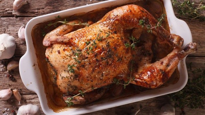 Roasted chicken with herbs and garlic