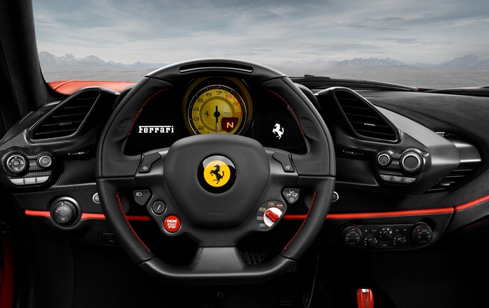 Ferrari 488 Pista Interior Dashboard 4K