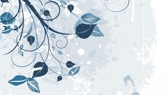 Blue and White Floral Swirls