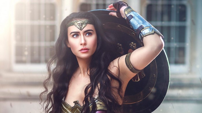 Wonder Woman Cosplay with Shield