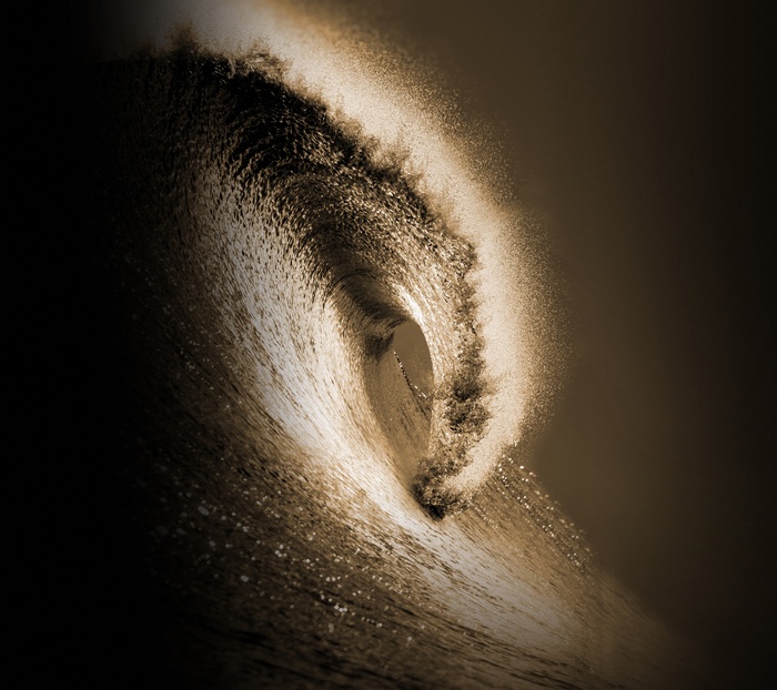 Wave barrel during high tide